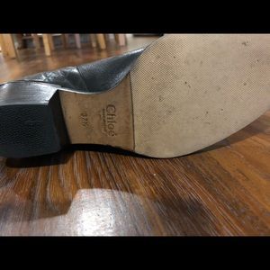 Chloe black leather ankle bootie